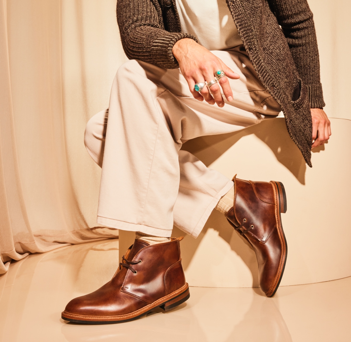 Mens leather boots fashion top