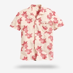 Floral Jacquard Short-sleeve Shirt