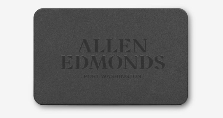 dark grey Allen Edmonds physical gift card