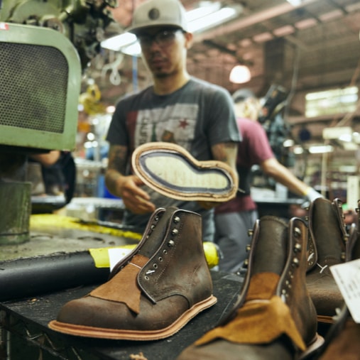 Allen Edmonds craftsperson in the Port Washington Studio