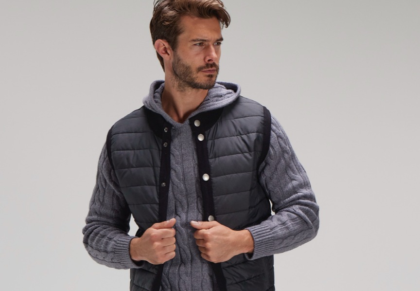 Man wearing quilted vest