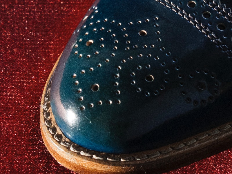 detail of shoe stitching