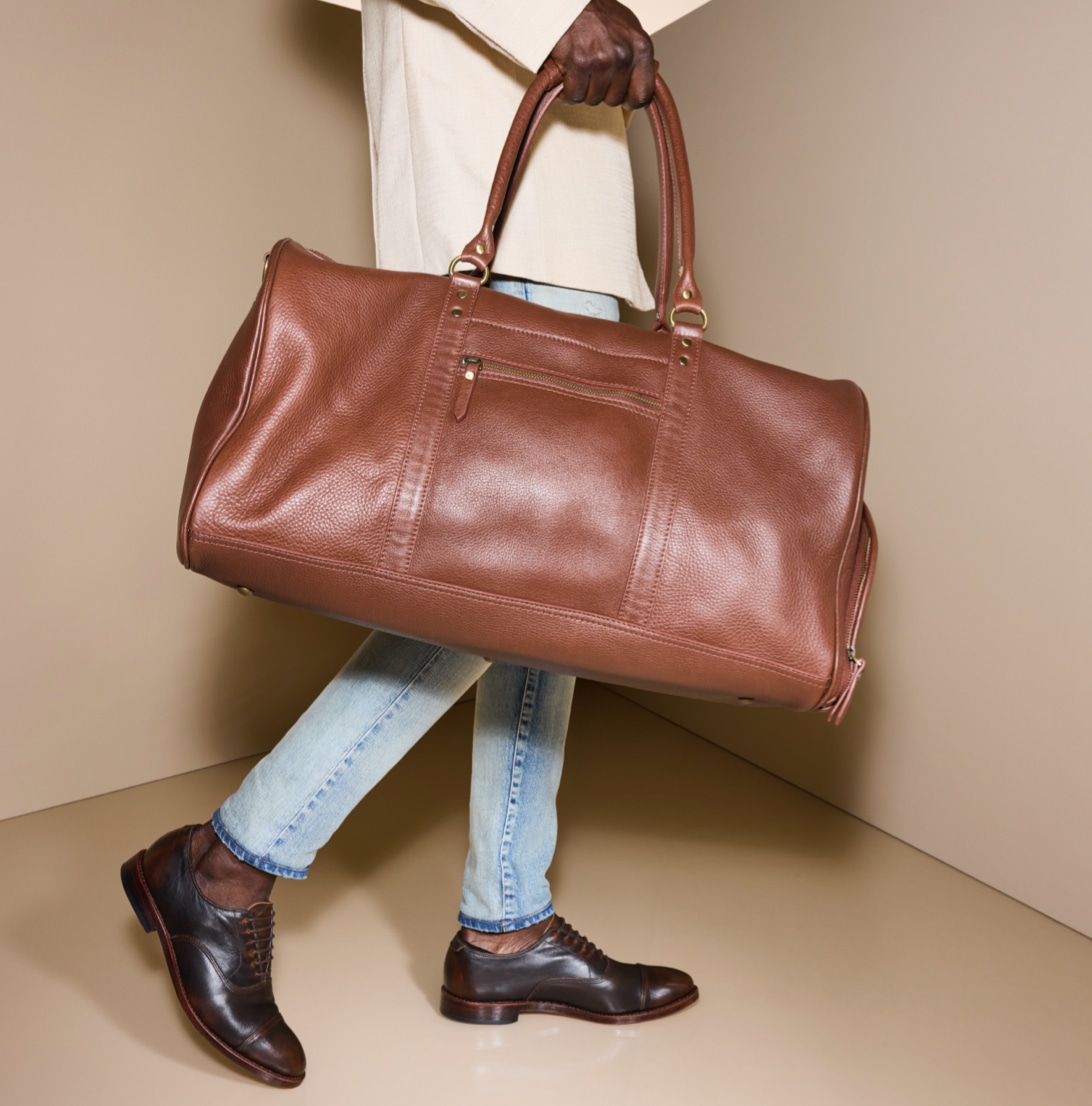 leather duffel bag