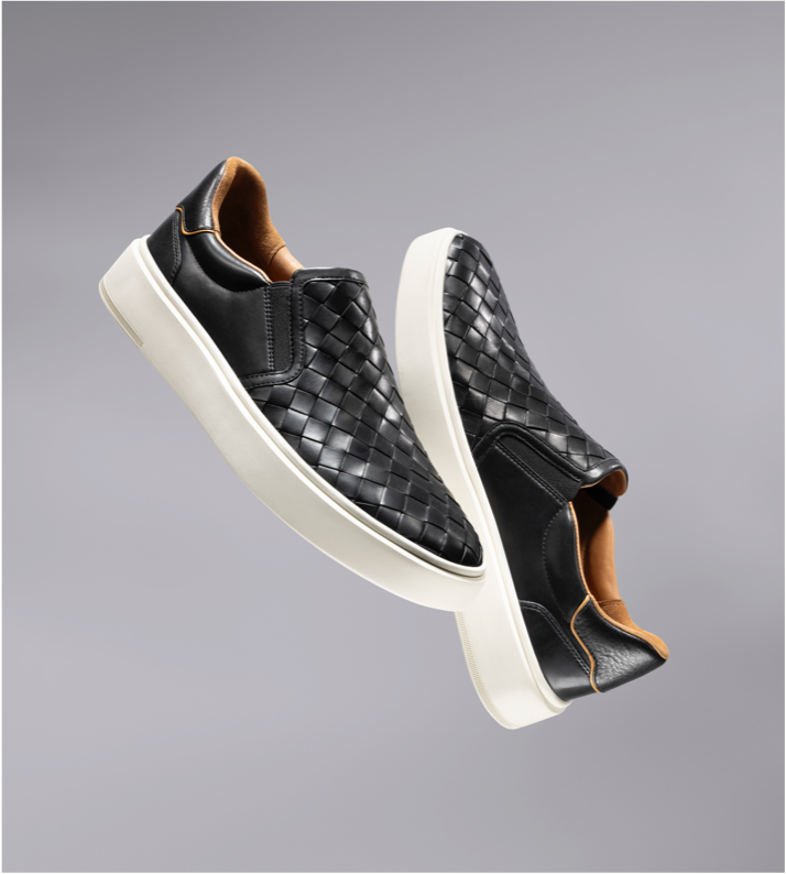woven sneakers in black
