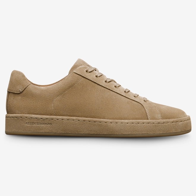 men’s tan suede slip on sneaker. 