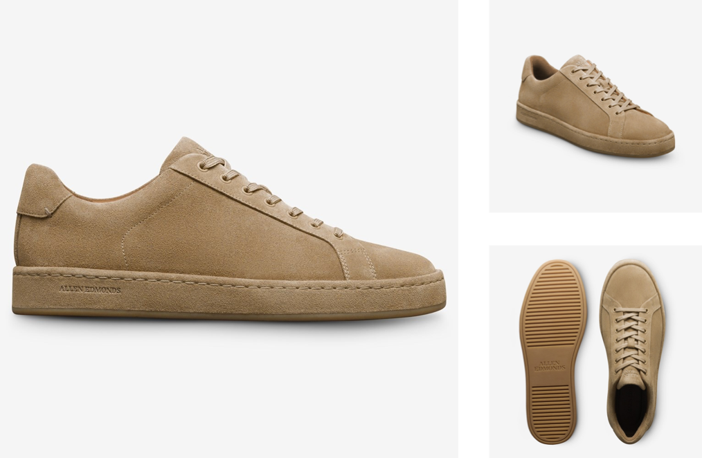 men’s tan suede slip on sneaker. 