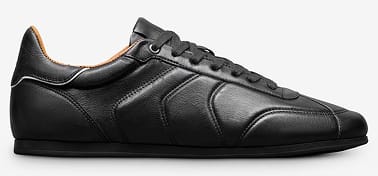 The Aidan lace-up sneaker in black leather 