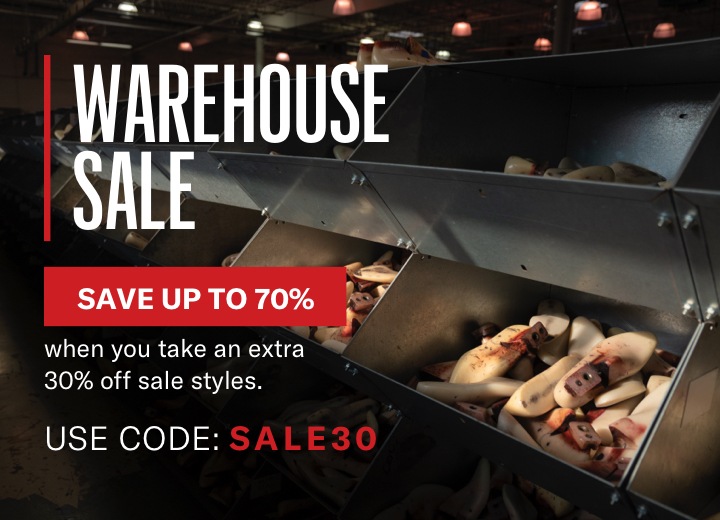 Warehouse Sale - Save up to 70% when you take an extra 30% off sale styles with code SALE30