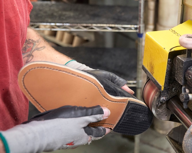 Heels trimmed to the shape of shoe