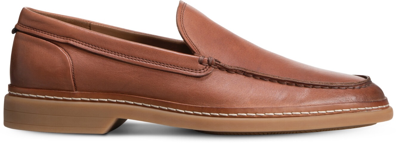 Mens Tan Slip on Leather Loafer