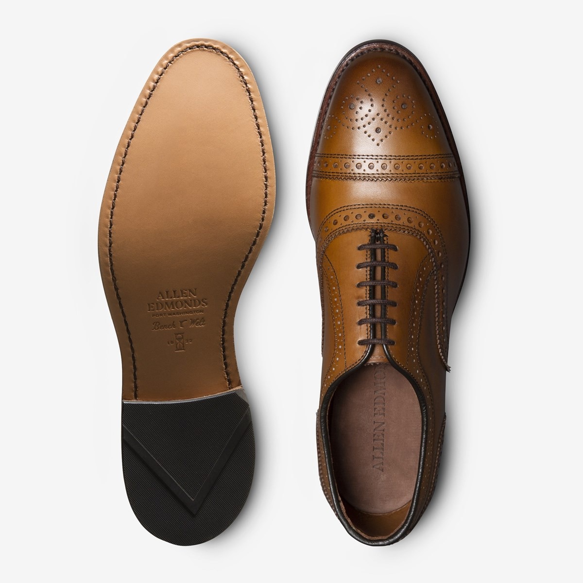 Allen Edmonds オックスフォードシューズ ブラウン/タン アレンエドモンズ パークアベニュー シガーブラウン シェル