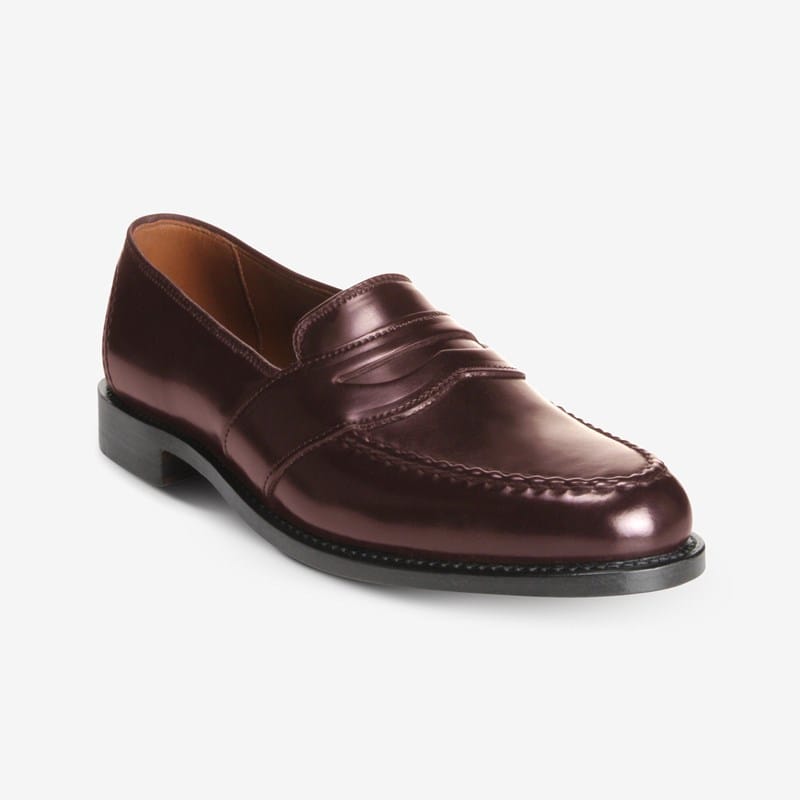 Allen Edmonds Randolph Shell Cordovan Penny Loafer in Burgundy Cordovan Leather, size 10.0 3A