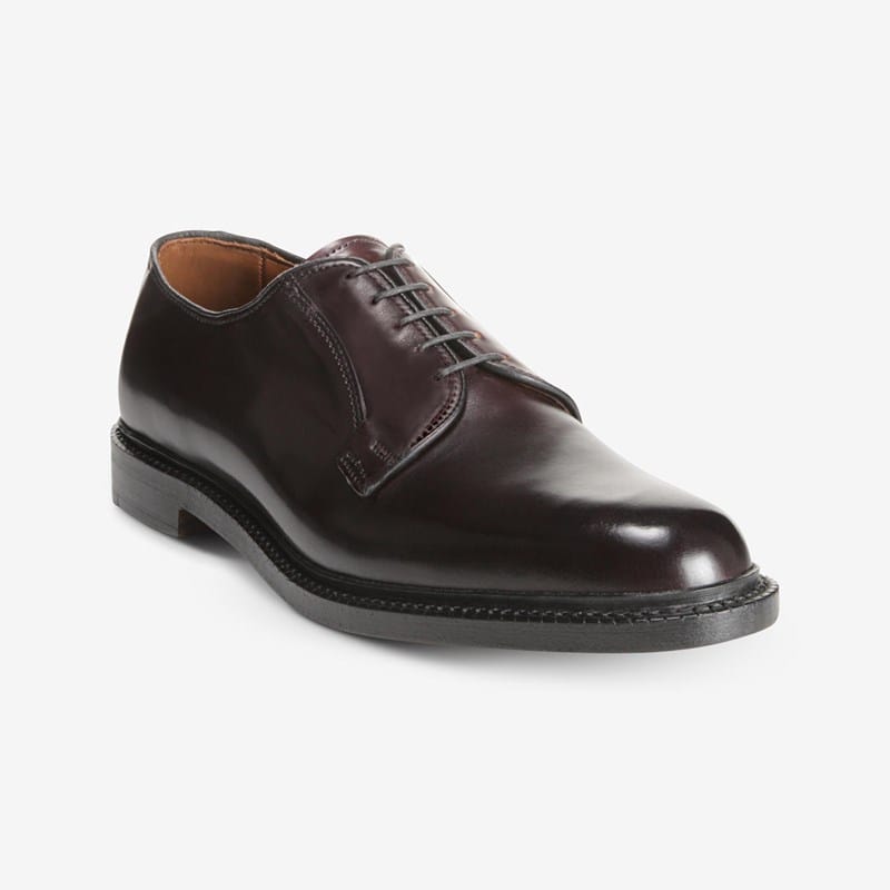 Allen Edmonds Leeds Shell Cordovan Derby Dress Shoe in Burgundy Cordovan Leather, size 10.5 E