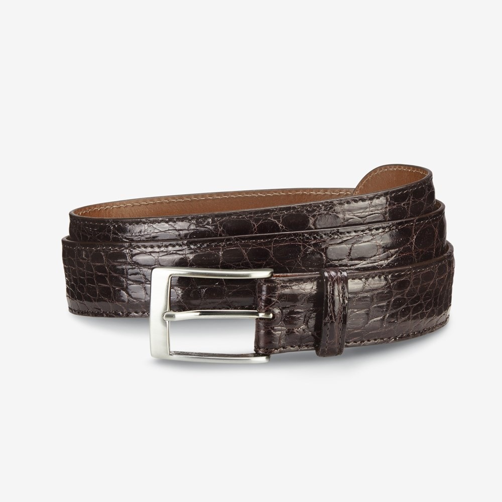 Caiman Crocodile Dress Belt Men s Belts Allen Edmonds