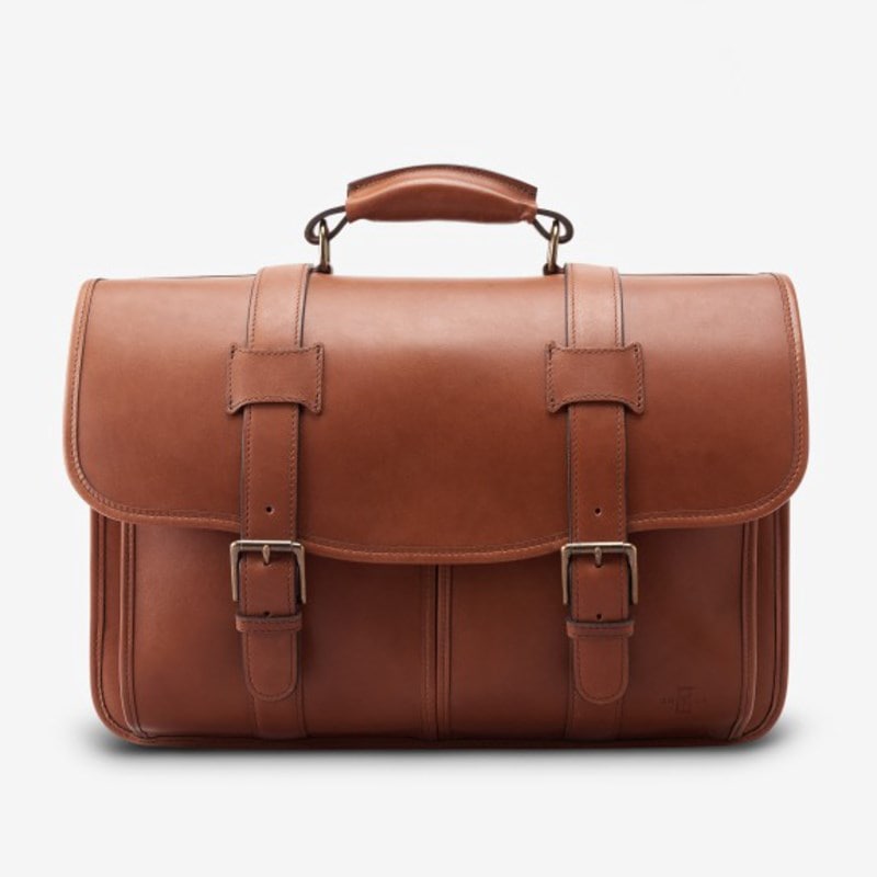 Saddle Leather Collection - Double Flap Briefcase
