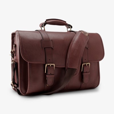 Saddle Leather Collection - Double Flap Briefcase 
