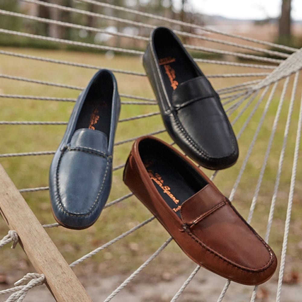 Mens leather driving loafers deals