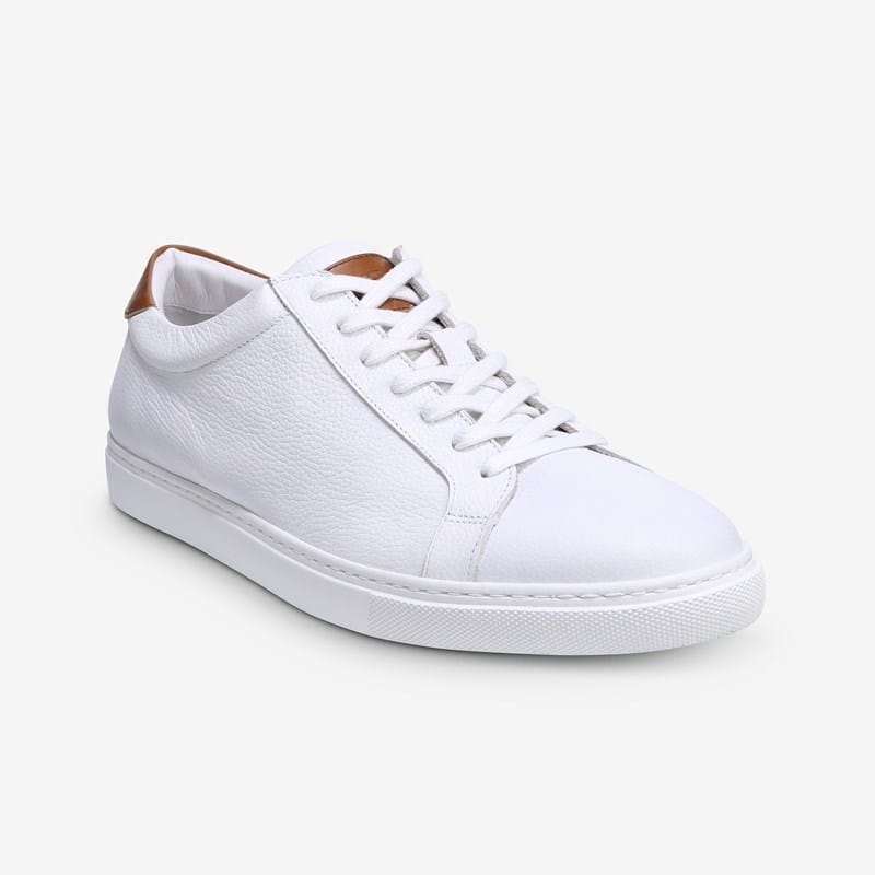 Allen Edmonds Courtside Lace-up Sneaker in White Leather, size 10.5 3E