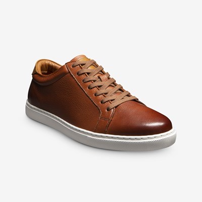 Orange Mid-Top Zipper Sneakers for Men by