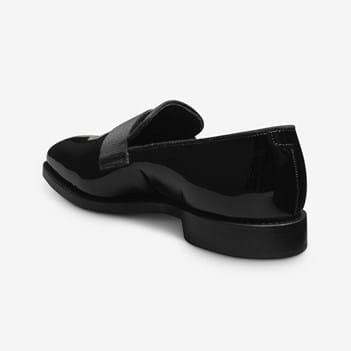 Allen Edmonds James Dress Loafers Blue Velvet Patent Leather Strap S 11D NWOB Allen Edmonds James Patent Leather Slip On Tuxedo Shoes  main image 4