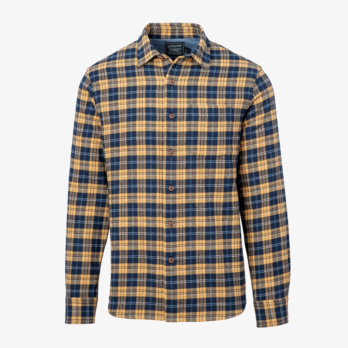 Checked Flannel Navy Noniron Casual Shirt Men's Cotton, 53 OFF