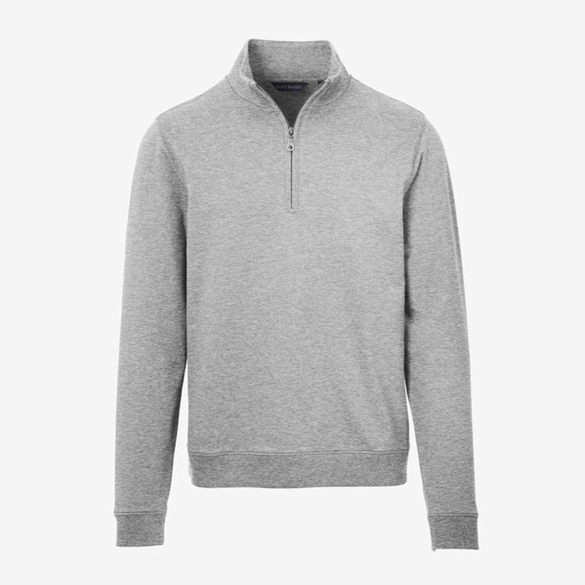 Zip Mock Neck Sweater Heather Grey Shirts Allen Edmonds