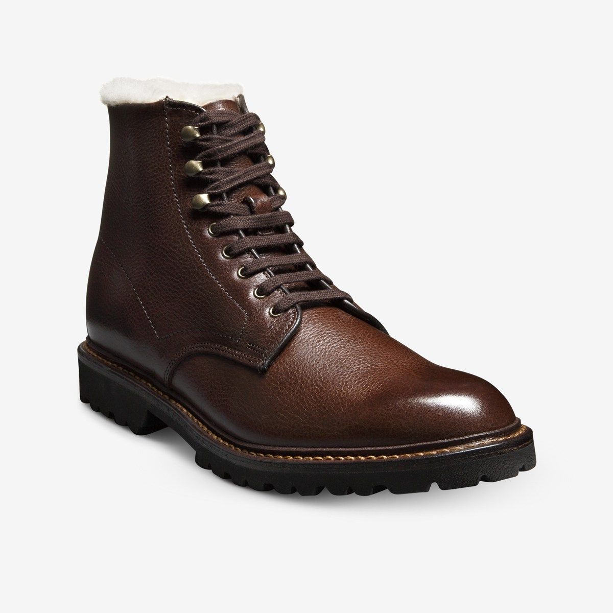 Allen Edmonds Men's Higgins Mill Hiker Shearling Boot Boots in Brown Leather, Size 8.5 3E