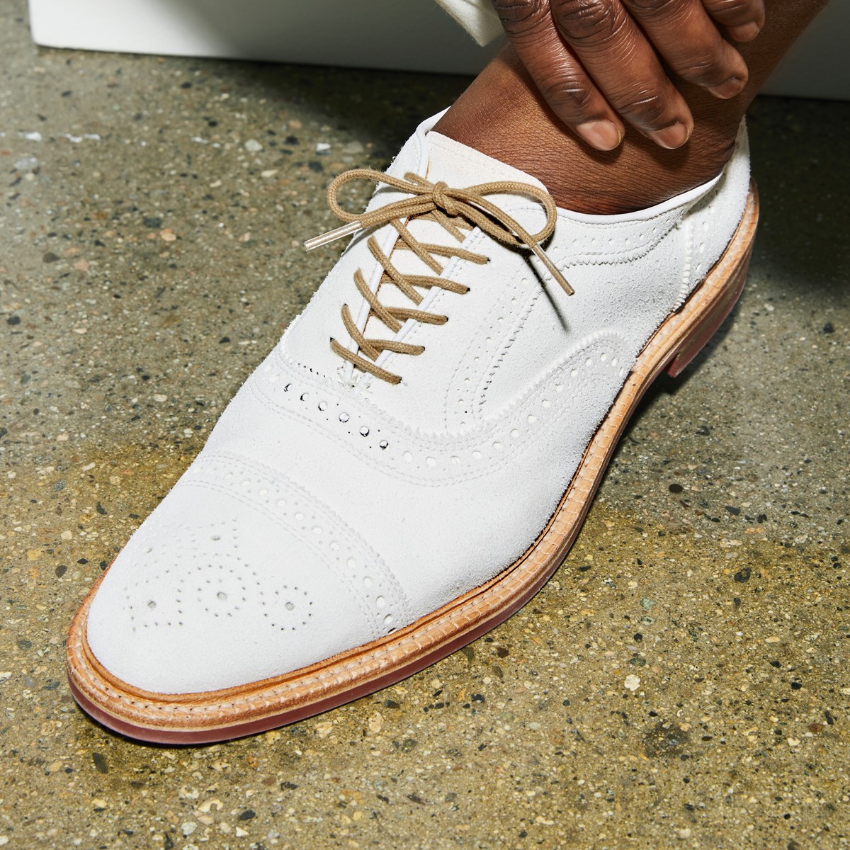 米大統領 愛用Brand☆ Allen Edmonds STRANDMOK レザーシューズ Strandmok Cap-toe Oxford with Dainite Rubber Sole | Men's