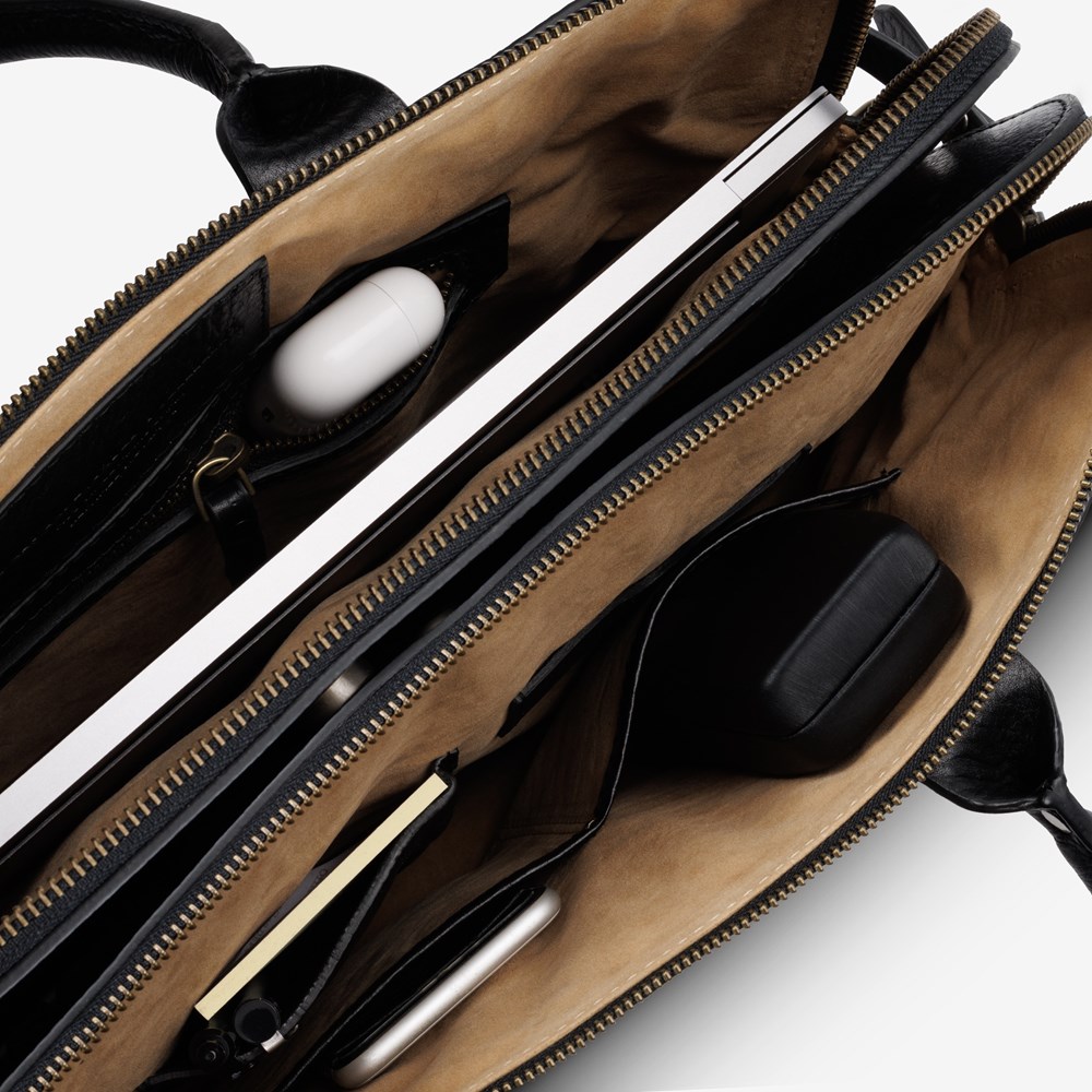 Slim Leather Briefcase, Men's Bags