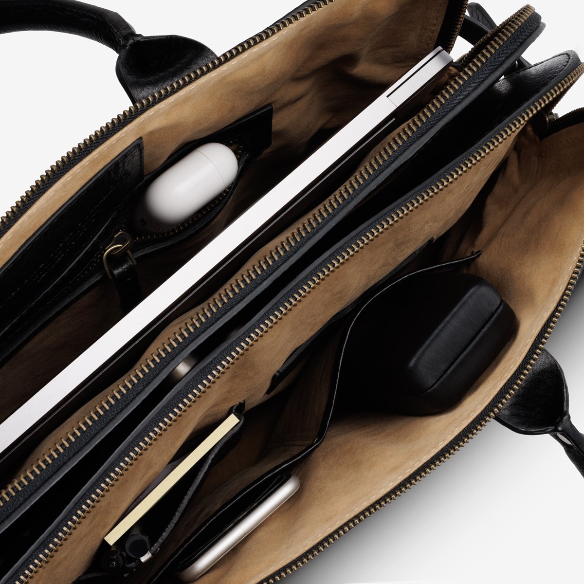 Slim leather briefcase best sale