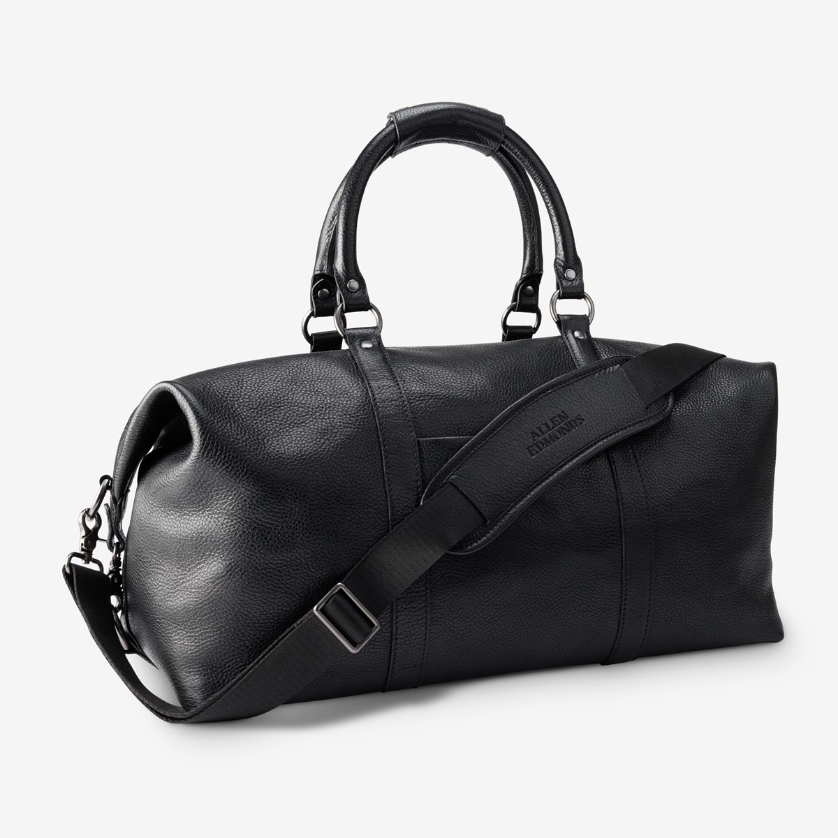 Allen Edmonds Leather Duffel Bag in Black Leather