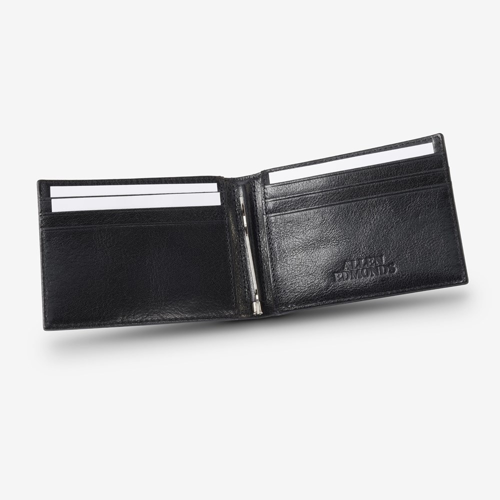 Wallet Leather Metal Money Clip Wallet Black