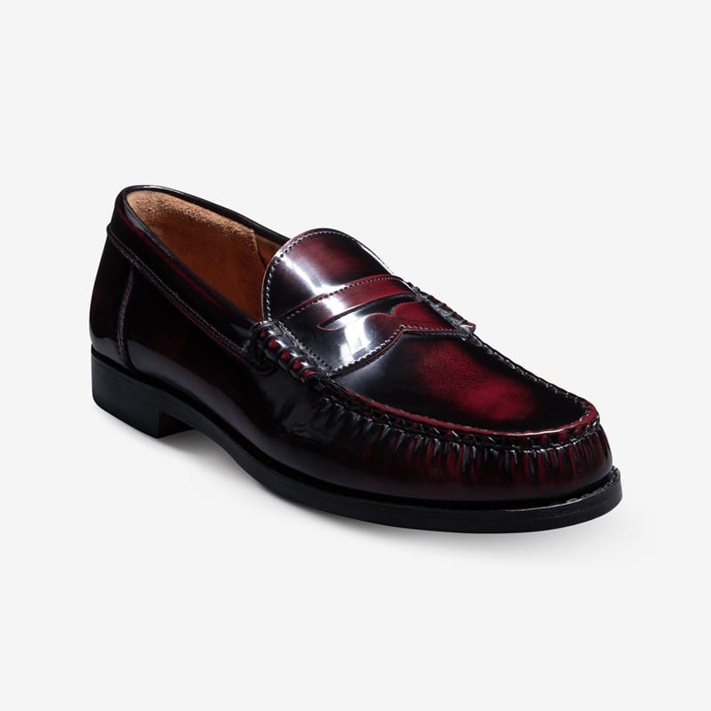 Allen Edmonds Newman Penny Loafer in Antique Burgundy Leather, size 10.0 3E
