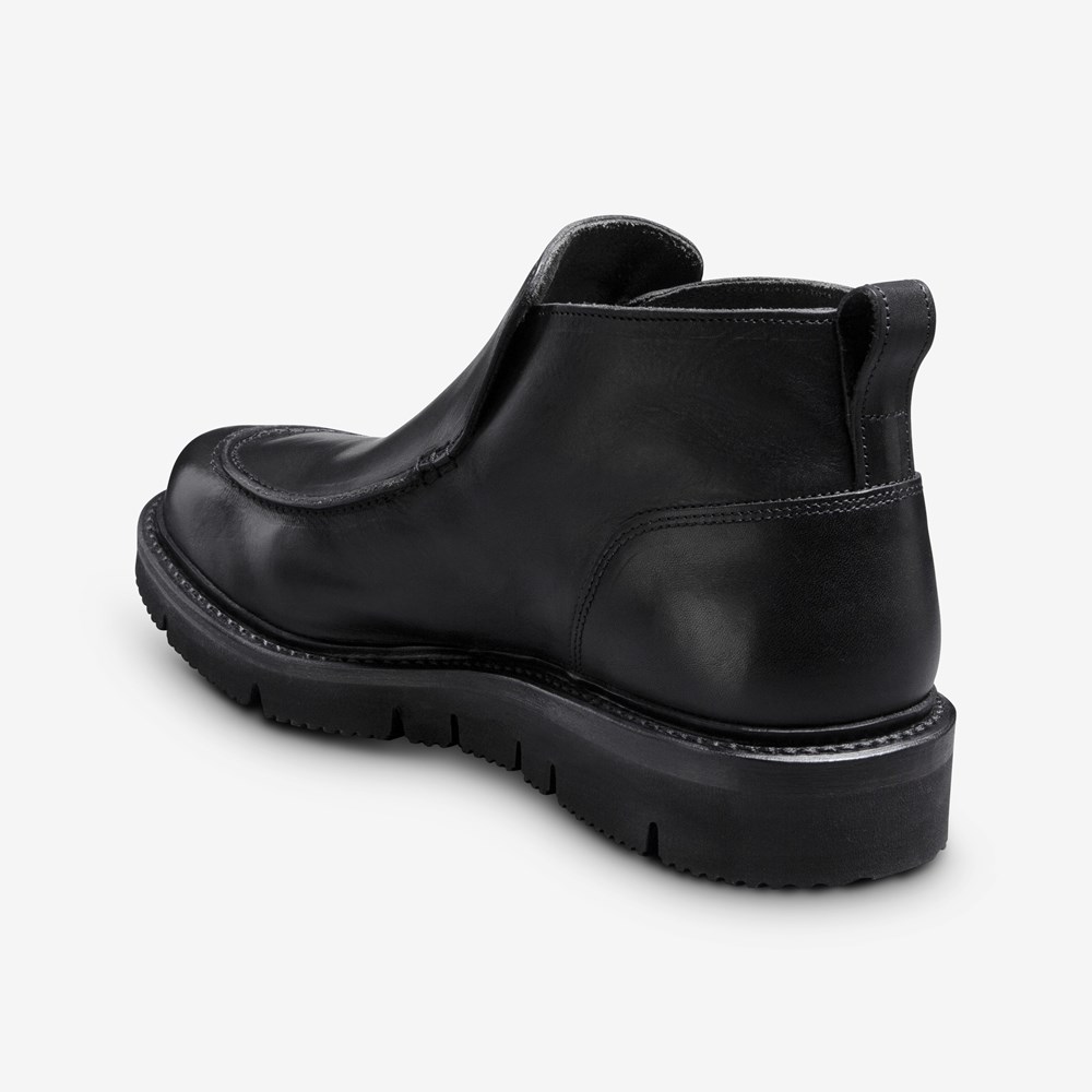 mens black boots slip on