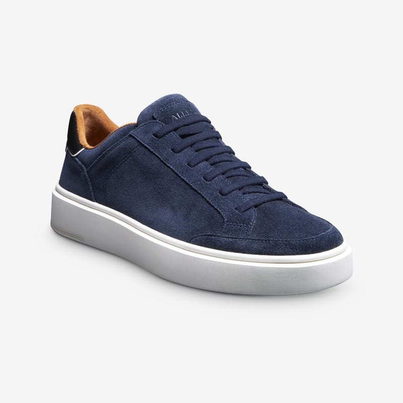Allen Edmonds Oliver Slip-on Stretch-lace Sneaker in Navy Suede, size 7.0 D, Leather/Rubber