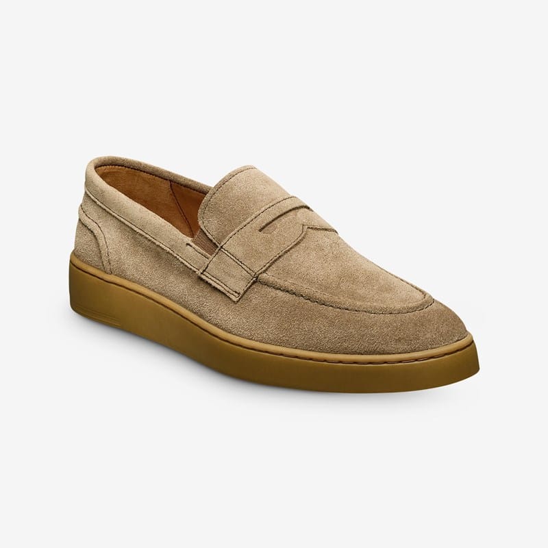 Allen Edmonds Randolph 2.0 Slip-on Sneaker in Light Brown Suede, size 11.0 D, Leather/Rubber