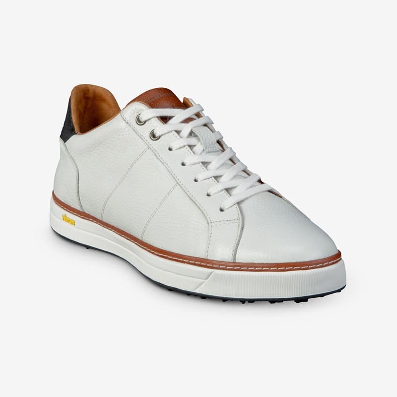 Allen Edmonds Pines Derby Golf Shoe in White Leather, size 8.5 D