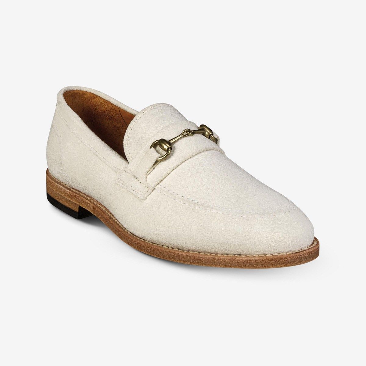 ALLEN EDMONDS Pewter Men\'s Suede Randolph Slip-on Loafers With Horse Bit Randolph Bit Loafer | Men main image 4