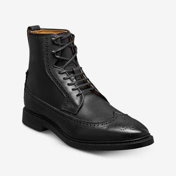 black wingtip dress boots Brogue Boot | Handcrafted Full-Grain Leather grain black leather upper Full wingtip brogue perforation... Black wingtip wax leather Men's