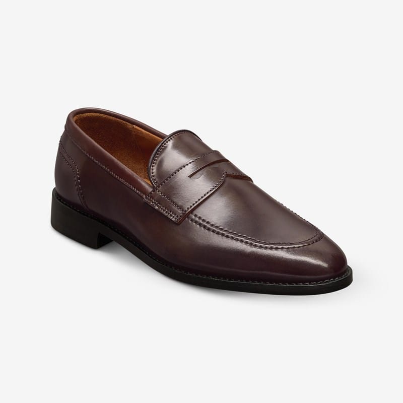 Allen Edmonds Randolph 2.0 Shell Cordovan Penny Loafer in Burgundy Cordovan Leather, size 10.0 D