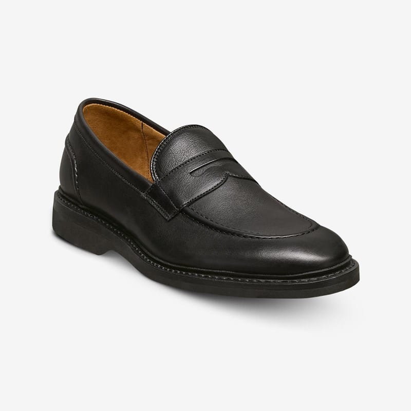 Allen Edmonds Randolph Verse Penny Loafer in Black Leather, size 7.5 3E