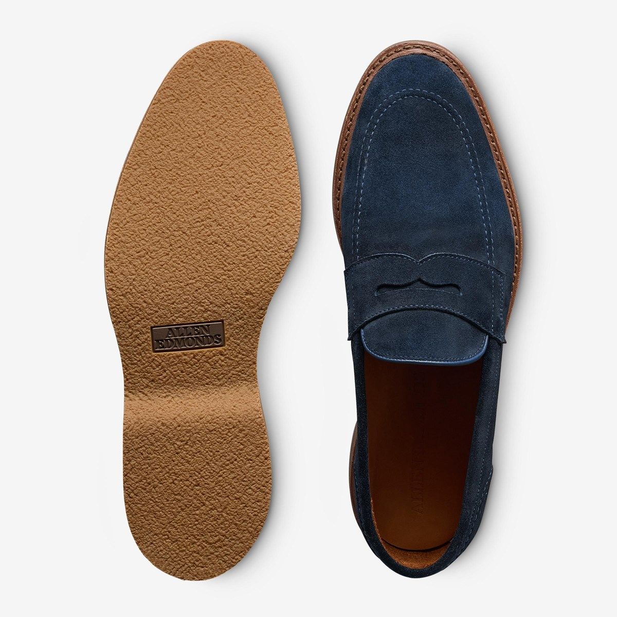 Allen Edmonds Navy Pier Loafers Men’s 9.5 - Tan/Blue - Style 61017 Allen Edmonds Blue Loafers for Men | Mercari main image 4