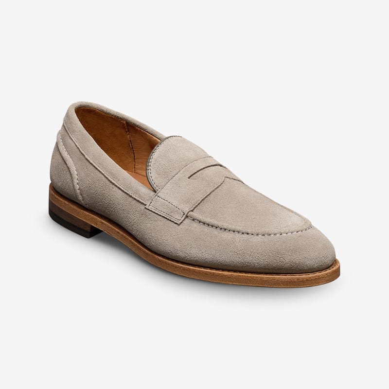 Allen Edmonds Randolph 2.0 Penny Loafer in Pewter Suede, size 9.5 D, Leather