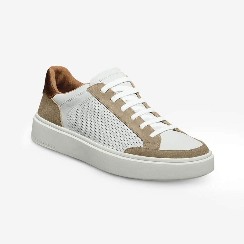 Allen Edmonds Oliver Slip-on Stretch-lace Sneaker in Bone Leather Mix, size 11.5 D