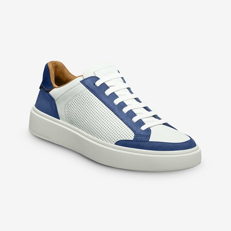 Allen Edmonds Oliver Slip-on Stretch-lace Sneaker in Denim Leather Mix, size 10.5 3E