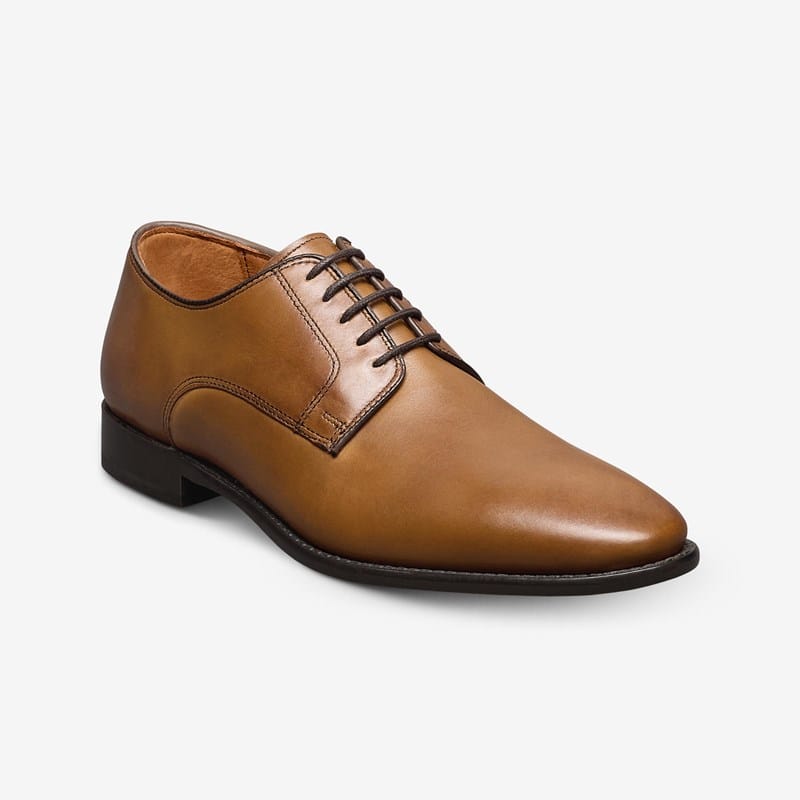 Allen Edmonds Smith Plain-toe Derby Dress Shoe in Walnut Leather, size 10.0 3E