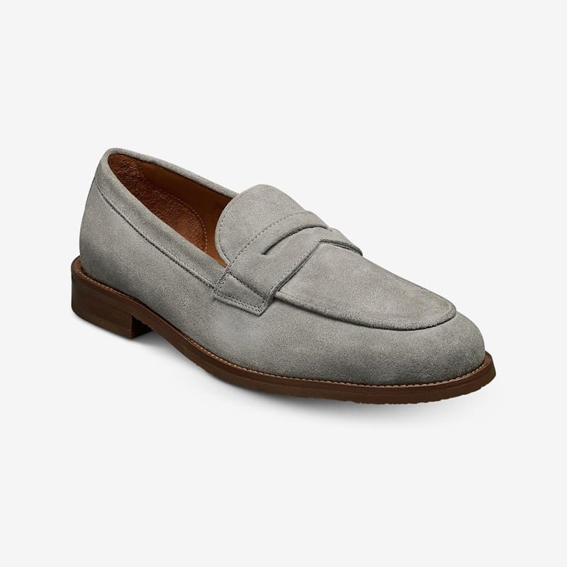 Allen Edmonds Como Penny Loafer in Piombo Grey Suede, size 10.0 D, Leather/Rubber