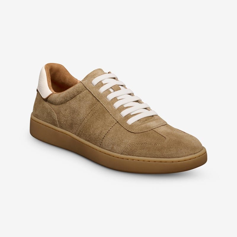 Allen Edmonds Ludlow Slip-on Stretch-lace Sneaker in Desert Tan Suede, size 10.0 D, Leather/Rubber