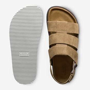 New Allen Edmonds Mens 13D Damien Fisherman Beige Suede Sandal Allen Edmonds Damien Suede Sandal – Bluefly main image 4