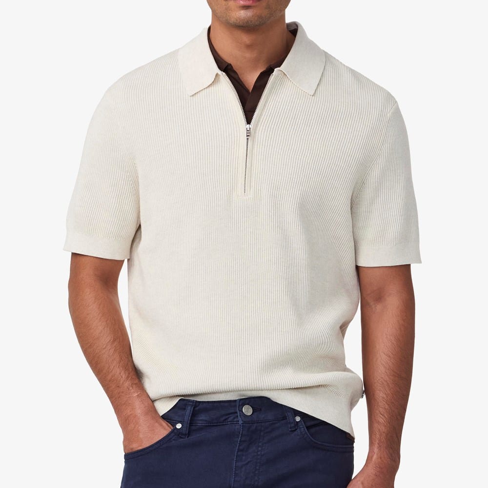 NN07 Hansie Zip-up Polo | Men's Shirts | Allen Edmonds